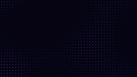 Abstract dark background featuring a grid of glowing purple light points Video stock 335117523