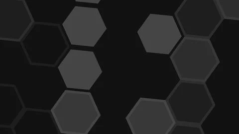 Abstract dark background featuring overlapping gray hexagons on a black canva 스톡 일러스트
