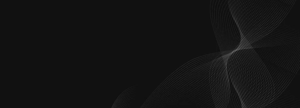 Abstract dark background featuring sleek flowing wave lines and subtle Stock Illustration