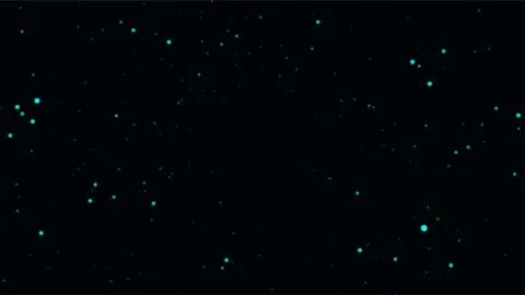 Abstract dark background featuring subtle glowing green particles floating .. Stock Illustration