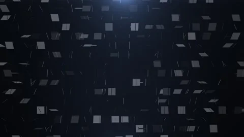 Abstract dark background with floating geometric squares and thin lines, crea Stock Footage 328707398