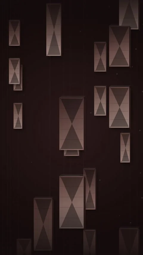 Abstract Dark Background with Floating Geometric Rectangles and Hourglass P.. Stock Footage 346207991