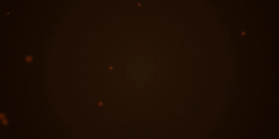 Abstract dark background with floating orange glowing dots Stock Illustration