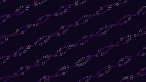 Abstract dark background with flowing dotted wave lines and glowing circular Stock-Footage 334139390
