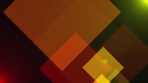 Abstract dark background with flying transparent squares. Computer generated 3d Stock Illustration