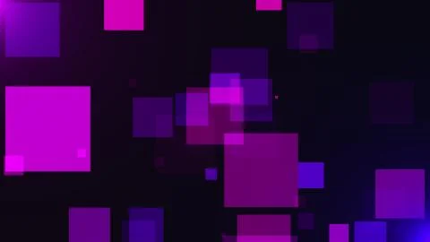 Abstract dark background with flying transparent squares. Computer generated 3d Stock Illustration