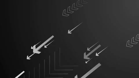 Abstract dark background with glowing arrows and lines pointing down and le.. Stock Footage 336874776