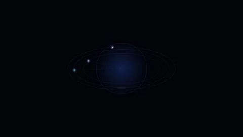 Abstract dark background with a glowing blue circular energy core effect Stock Footage 338311196
