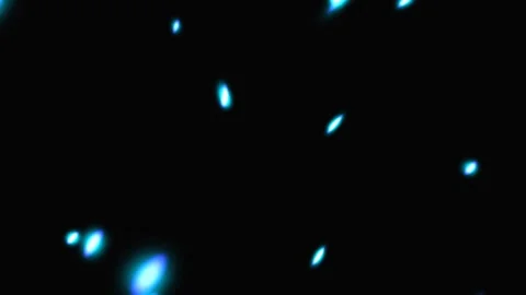 Abstract Dark Background with Glowing Blue Bokeh Particles Floating in Space. Stock Footage 345393479