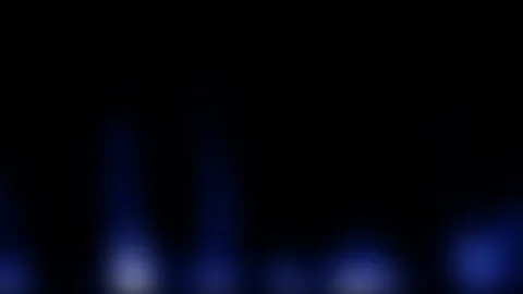 Abstract Dark Background with Glowing Blue Pixelated Flame Energy Rising on.. Stock Footage 346443420