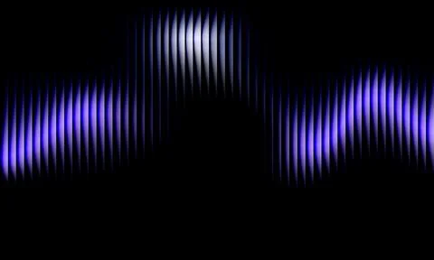Abstract dark background with glowing blue vertical lines and neon light wa.. イラスト素材