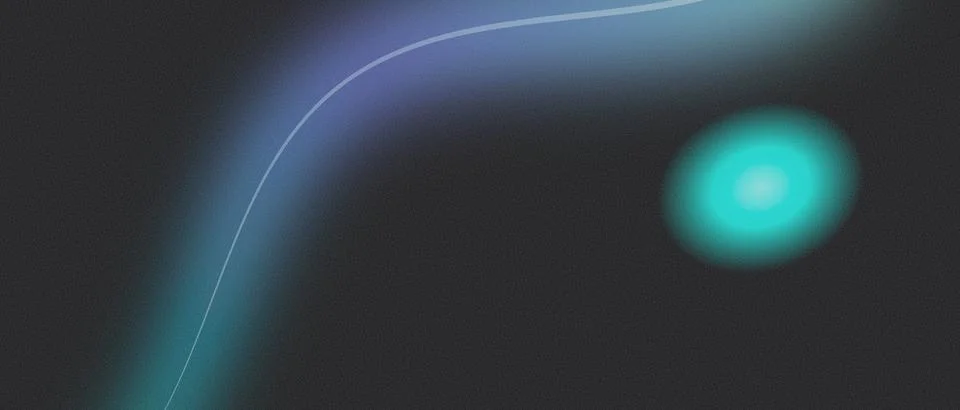 Abstract dark background with glowing blue neon curve. Features a bright tu.. Stock Illustration