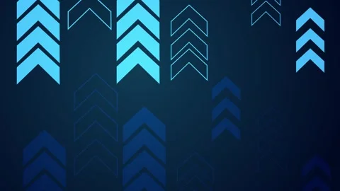 Abstract dark background with glowing chevron arrows and geometric lines an.. Vidéo 337085141