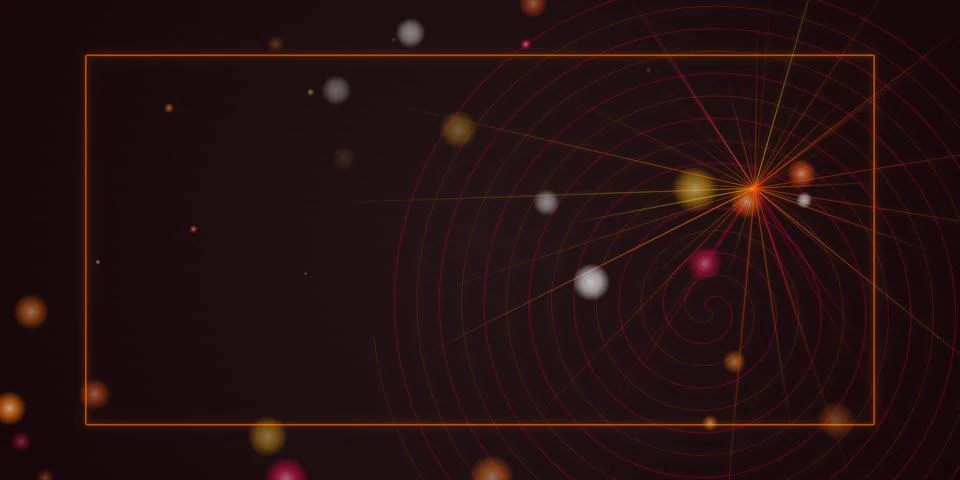 Abstract dark background with glowing circles and frame 스톡 일러스트
