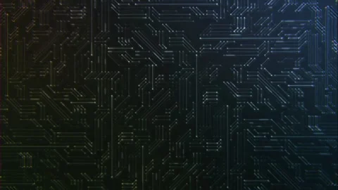 Abstract dark background with glowing electric circuit board pattern motion Stock Footage 327500869