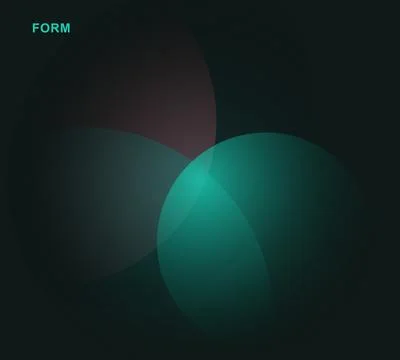 Abstract dark background with glowing green circles Stock Illustration