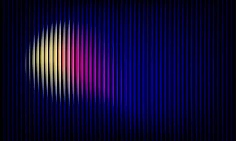 Abstract Dark Background with Glowing Neon Vertical Lines and Vibrant Color.. 库存插图