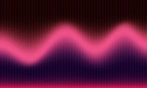 Abstract dark background with glowing pink wavy line and vertical stripes Stockillustratie