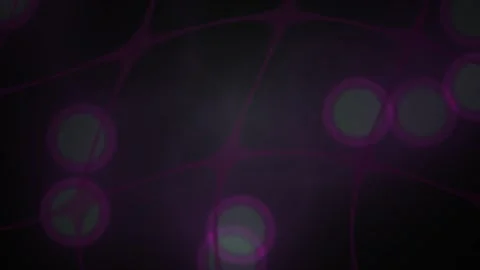 Abstract Dark Background with Glowing Purple and Teal Bokeh Light Orbs. Stock Footage 341775897