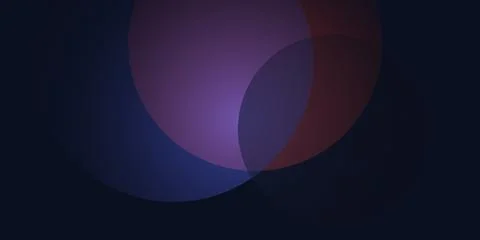 Abstract dark background with glowing purple and blue circles Stock Illustration