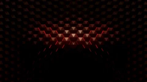 Abstract dark background with glowing red 3D hexagon patterns Stock-Footage 336050832