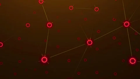 Abstract dark background with glowing red nodes in a network grid Stock-Footage 342904945