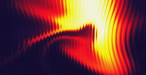Abstract dark background with glowing red and yellow fire wave distortion イラスト素材