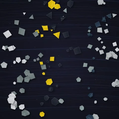 Abstract dark background with glowing scattered squares and lines Stock Footage 345690412