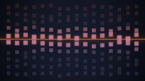 Abstract dark background with glowing squares, digital grid pattern, futuri.. Stock Footage 348793266