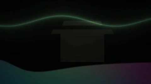 Abstract dark background with glowing wave and rectangle. Stock Footage 336692329