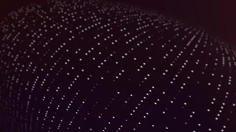 Abstract Dark Background with Glowing White Dots Grid Видео 332850046