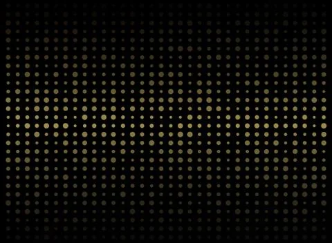 Abstract of dark background on gold circle shape random size pattern. Stock Illustration