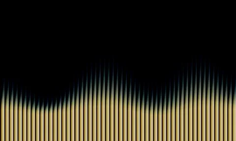 Abstract dark background with golden 3D vertical lines and elegant wavy lig.. 库存插图