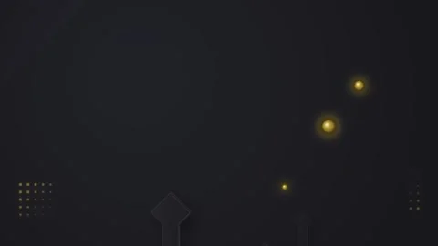 Abstract dark background with golden spheres and geometric shapes moving dy.. Stock Footage 341290041