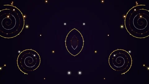Abstract Dark Background with Golden Spirals and Play Button Icon Stock Footage 337516206