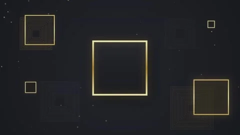 Abstract dark background with golden squares and subtle particle movement c.. Vídeos de archivo 341025058