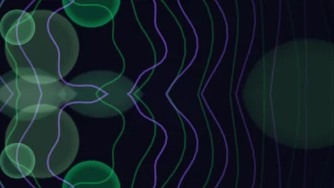 Abstract Dark Background with Green and Purple Lines and Bokeh Stock Footage 332195982