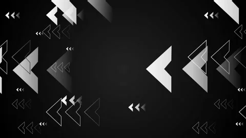 Abstract dark background with layered silver chevron arrows pointing left a.. Stock Footage 335100806