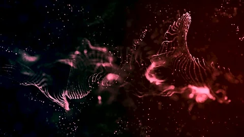 Abstract dark background. Loopable sequence with glowing particles and depth of  Stock Footage 249058571