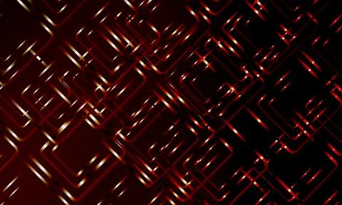 Abstract dark background with luminous red and gold geometric square pattern and 스톡 일러스트