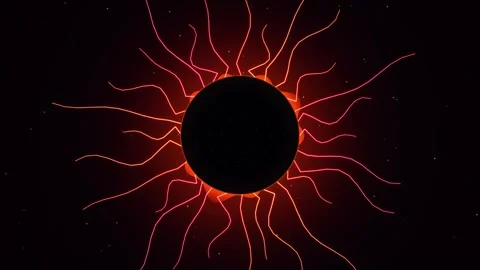 Abstract dark background with luminous tentacles surrounding planet or sun .. Stock Footage 346635268