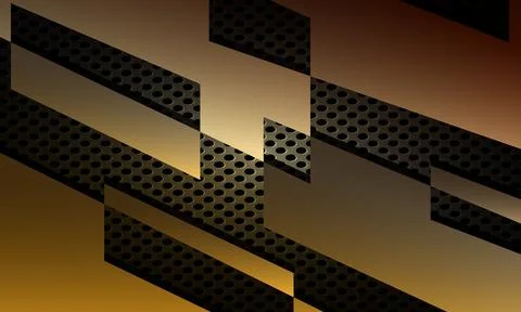 Abstract dark background with metallic elements. blank space gold metal. Stock Illustration