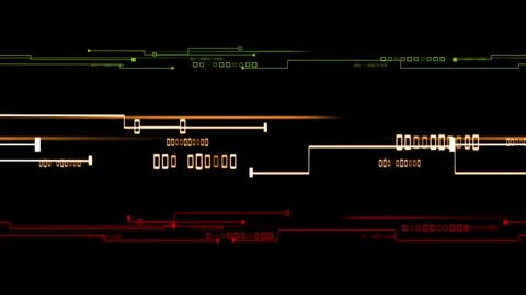 Abstract dark background moving dot and line metaphor cyber futuristic data Stock Footage 287063674