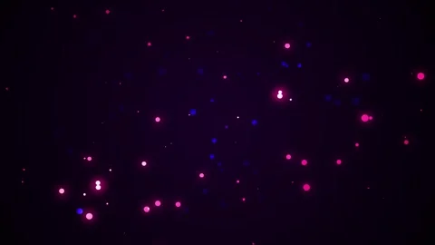 Abstract dark background with moving glowing pink and blue particles and glitter Stock Footage 308929415