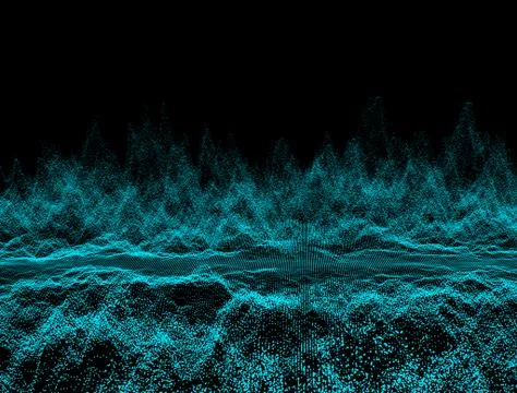 Abstract dark background with moving loop and flicker particles.Motion graphic Illustrazione stock