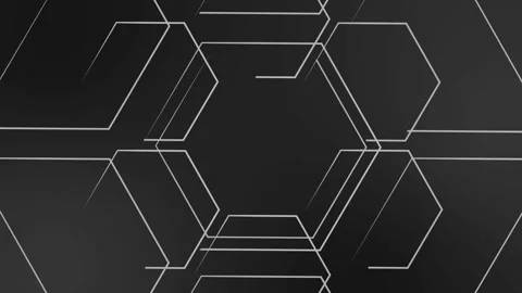 Abstract dark background with neon hexagon outlines geometric tech pattern .. Stock-Footage 329849367