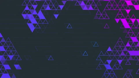 Abstract dark background with neon purple and blue triangle composition Stock Footage 335375664