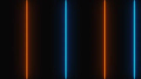 Abstract dark background with neon vertical lines, computer generated. 3d render Stock Illustration