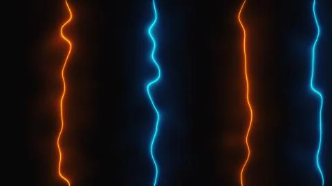Abstract dark background with neon vertical lines, computer generated. 3d render Stock Illustration