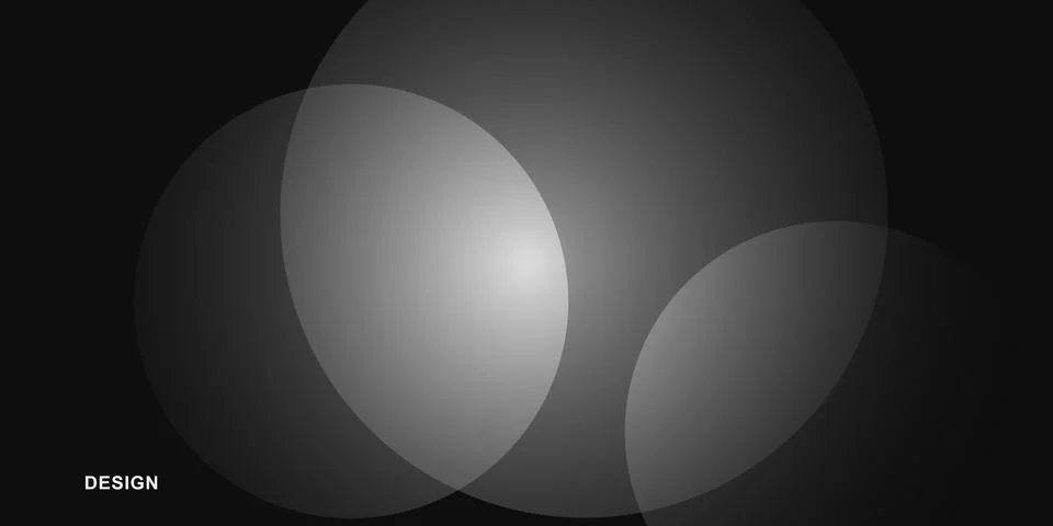 Abstract dark background with overlapping glowing circles Stock Illustration